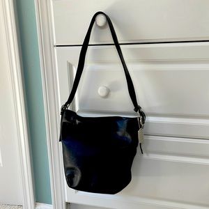 Vintage Coach black with silver hardware bucket bag.